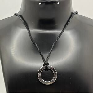 Passion Circle Pendant Necklace – Inspirational Word Necklace on Black Cord